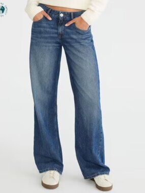 Aeropostale Low-Rise Baggy Wide Leg Jean – Dark Wash